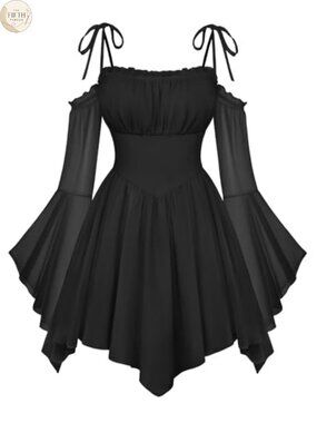 Renaissance Fairy Dress A-Line Off Shoulder Handkerchief Corset Chiffon